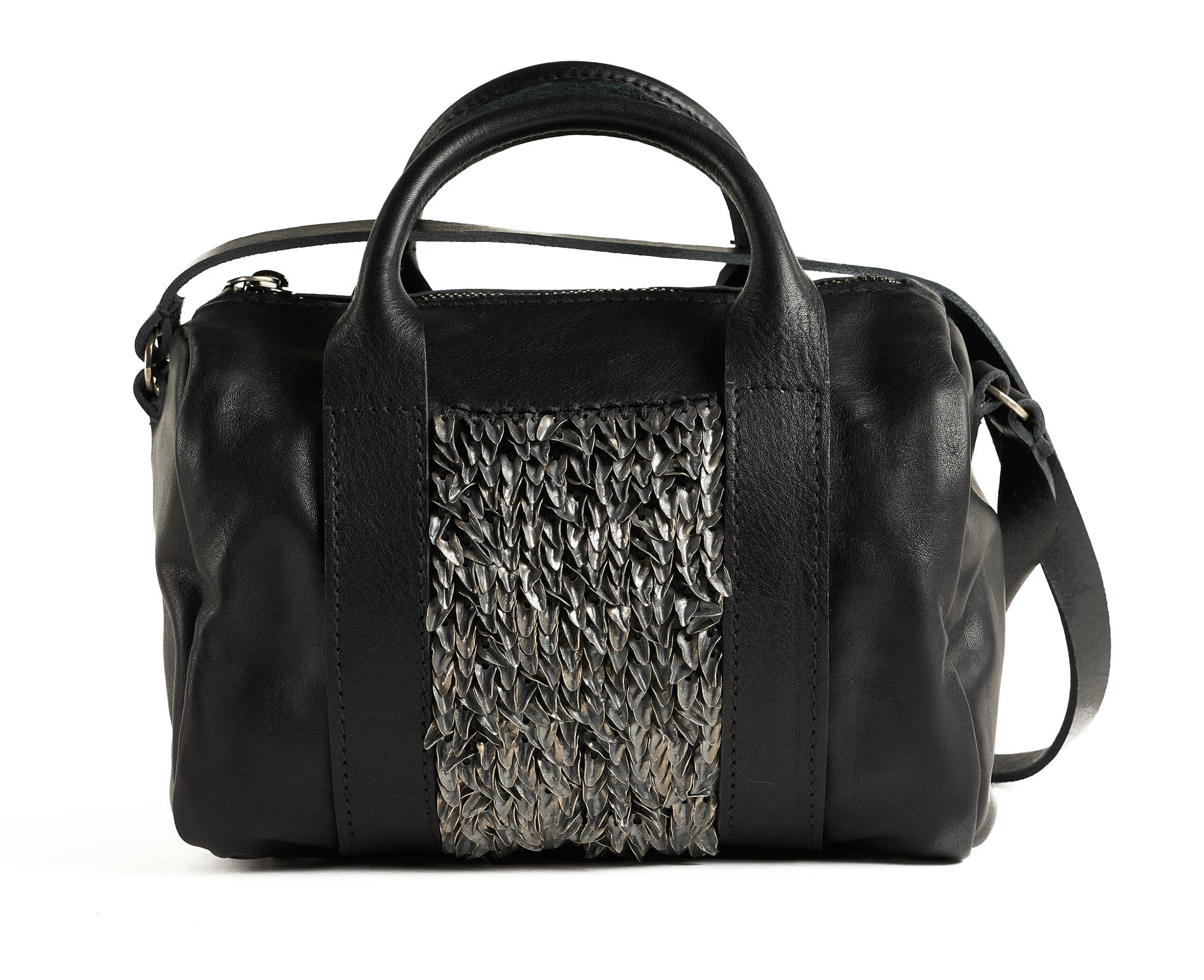 daniele basta leather and silver bags - FRONT